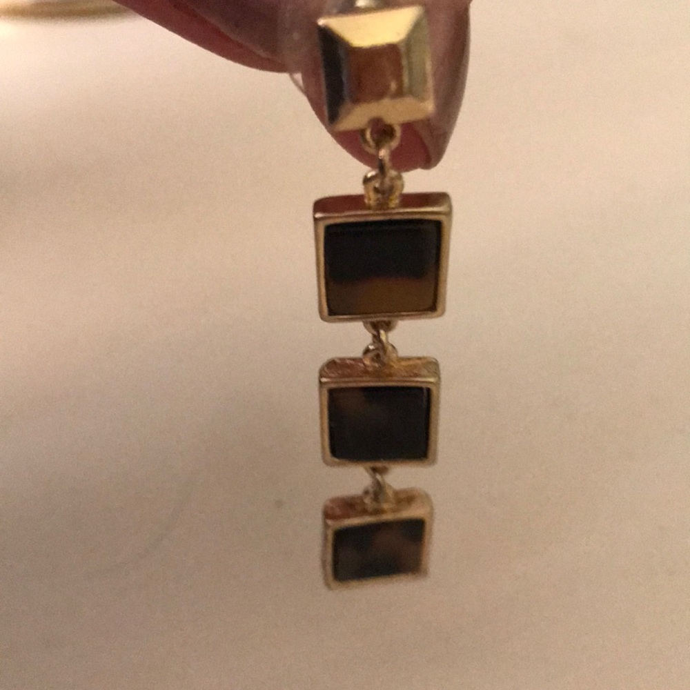 Statement Gold Dangling Earrings - image 4